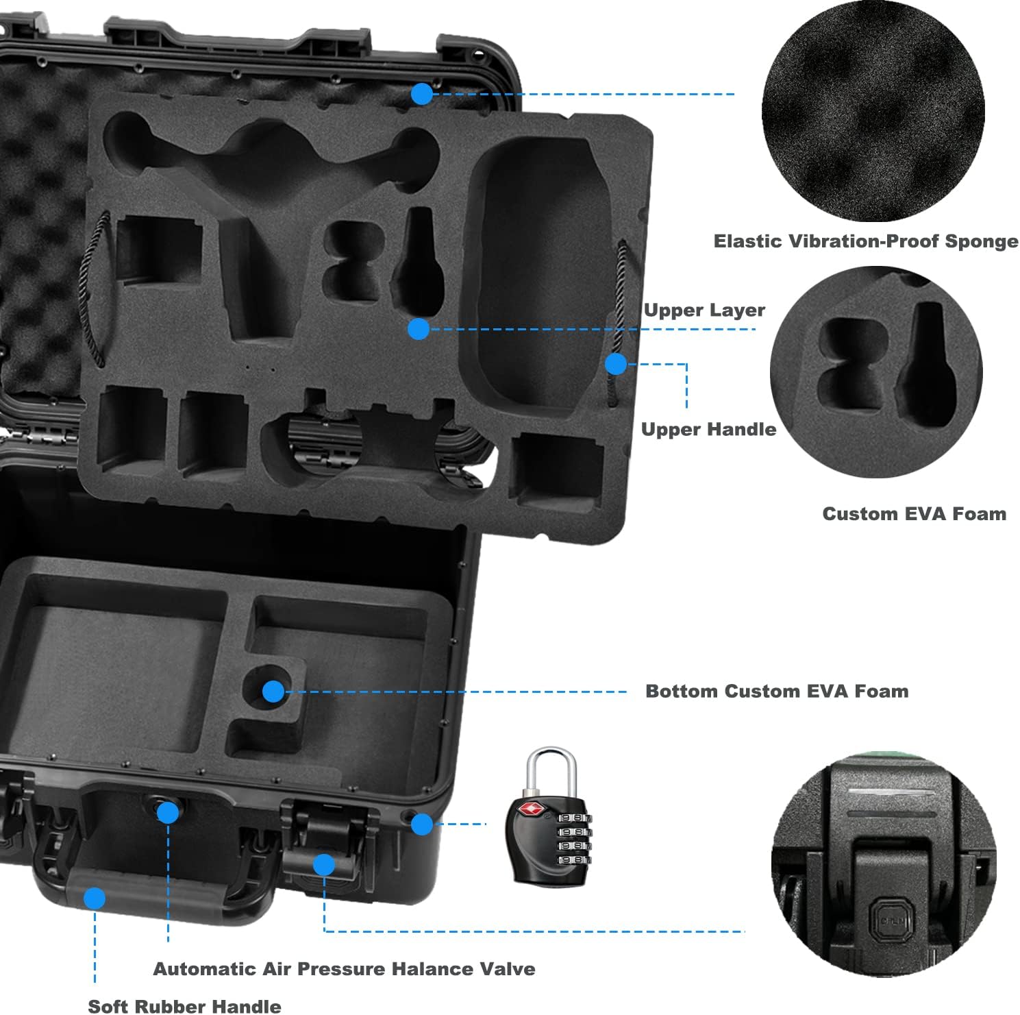 Drone Carrying Case  Waterproof Shockproof Travel Bag for Drone and Accessories
