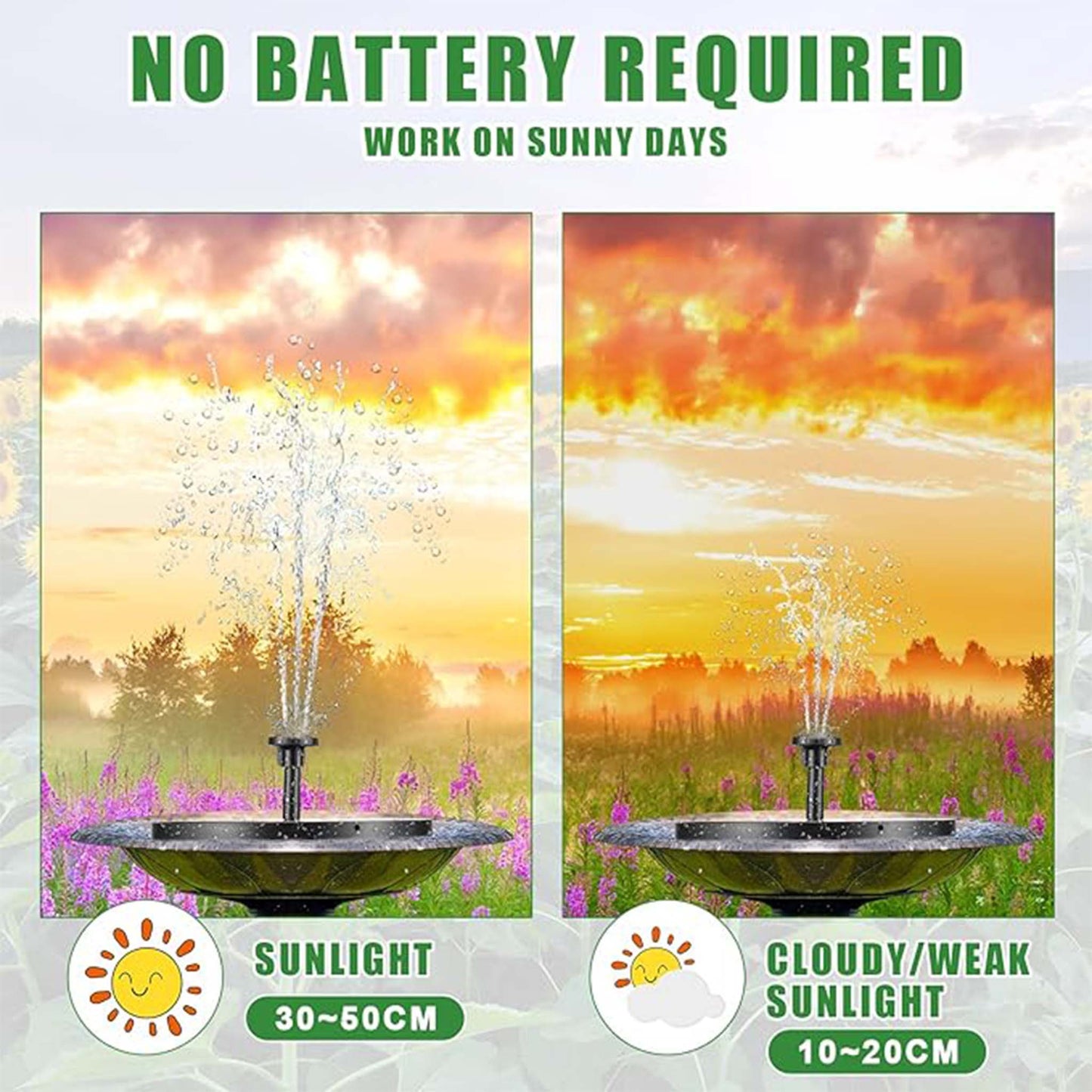 Solar Fountain Pump  Eco Friendly Water Pump for Garden Pond and Bird Bath