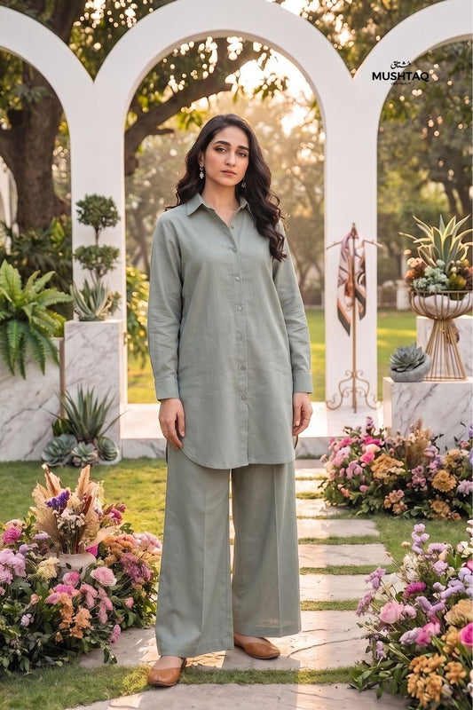 2Pcs Plain Unstitched Soft Cotton Suit Desgin - 3