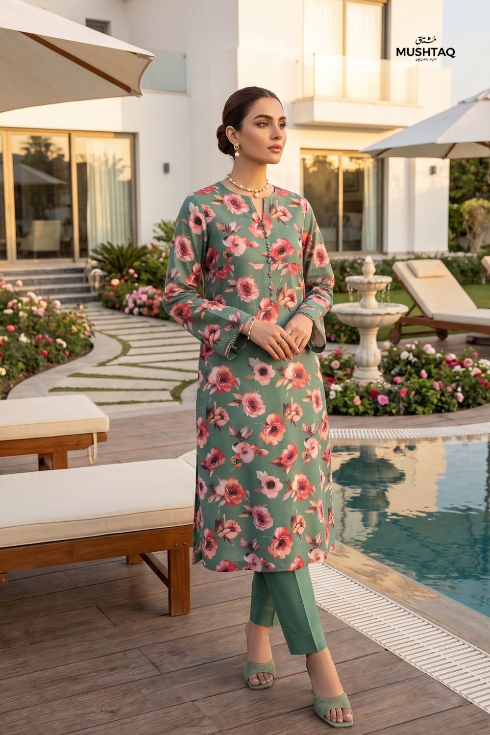 2Pcs Unstitched Printed Lawn Collection Desgin - 2