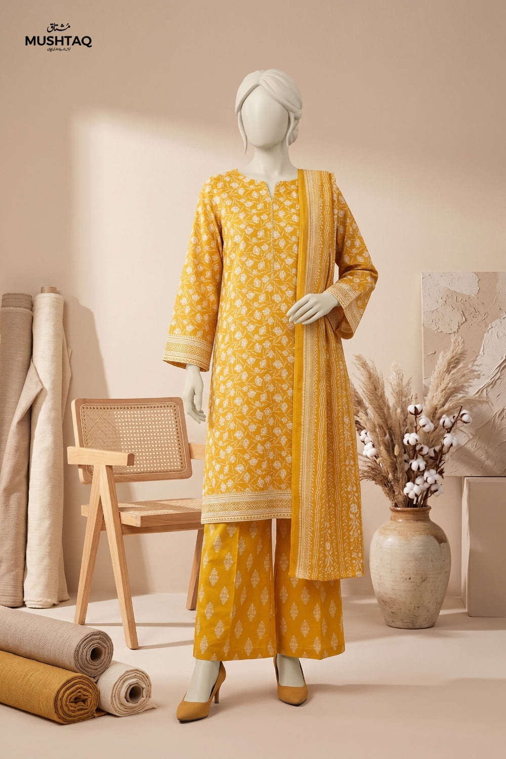 Mushtaq Zahra Collection 3Pcs Unstitched Printed Lawn Desgin - 3
