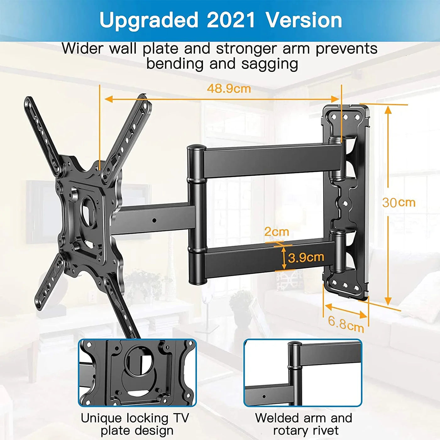 TV Mount Bracket  Heavy Duty Wall Mount for Flat and Curved Screen TVs