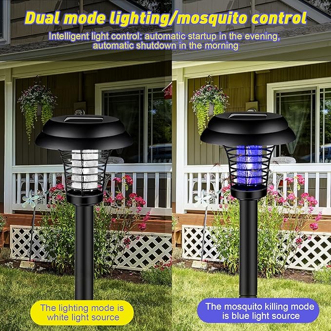 Solar Lamp Anti Mosquito  Outdoor LED Bug Zapper Light with Solar Power