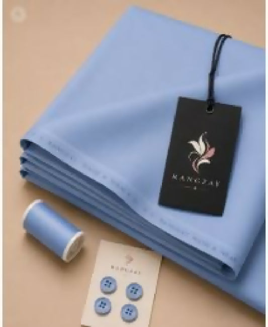 Sky Blue Wash n Wear unstitched four meter fabric
