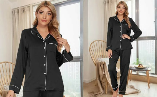 Viscose Silk women Nightwear Trouser Shirt