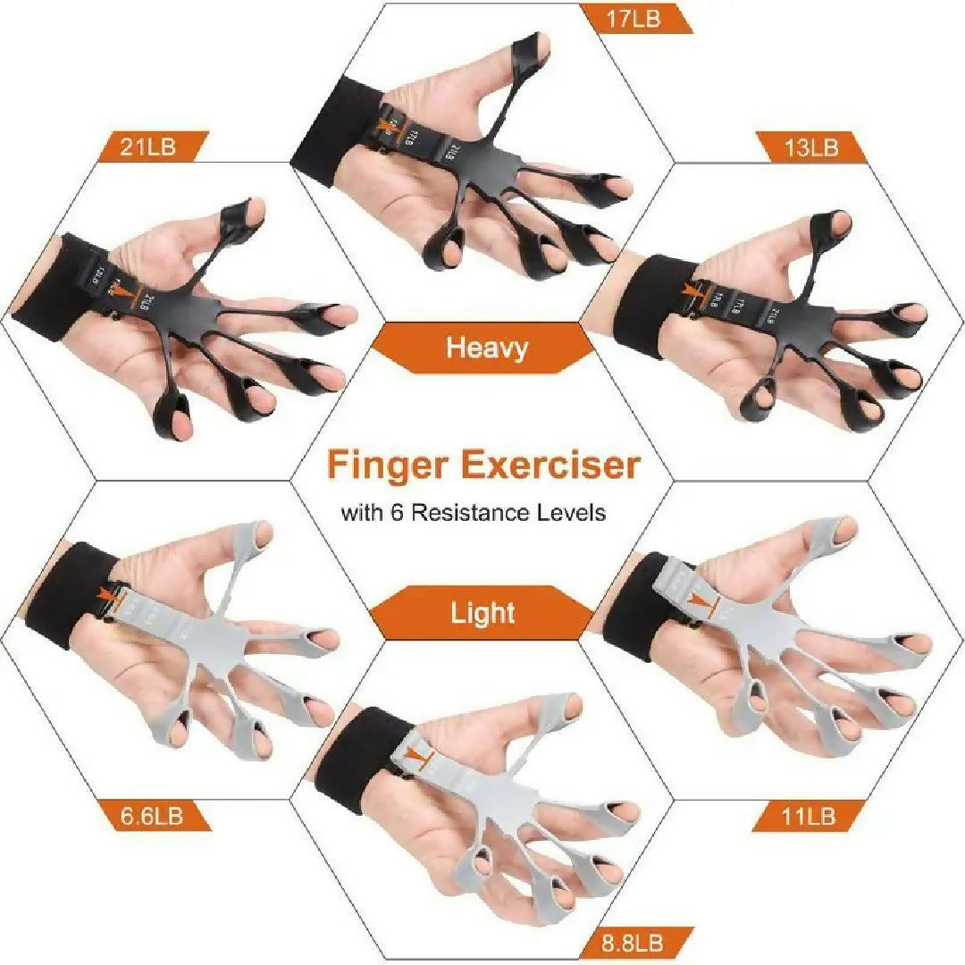 Silicone Gripster Grip Strengthener Finger Stretcher Hand Grip Trainer Gym Fitness Training And Exercise