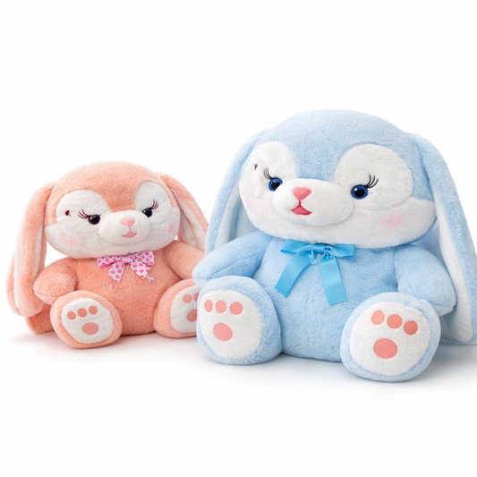 Cute Bunny Plush Toy Peach and Blue