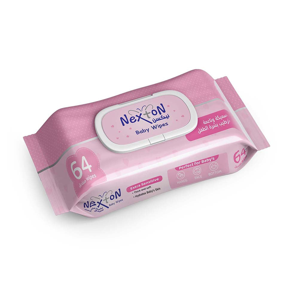 Nexton  Baby Wipes (Extra Sensitive Pink) 64 pcs