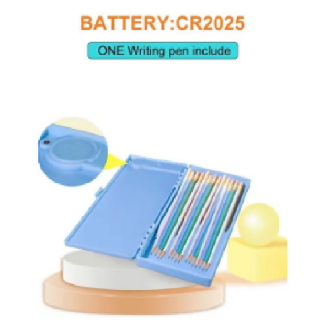 Lcd Drawing Pen Case Led Kids Pencil Box with LCD Screen and Writing Pen with Erase Button (Multi Color) for Students for learning