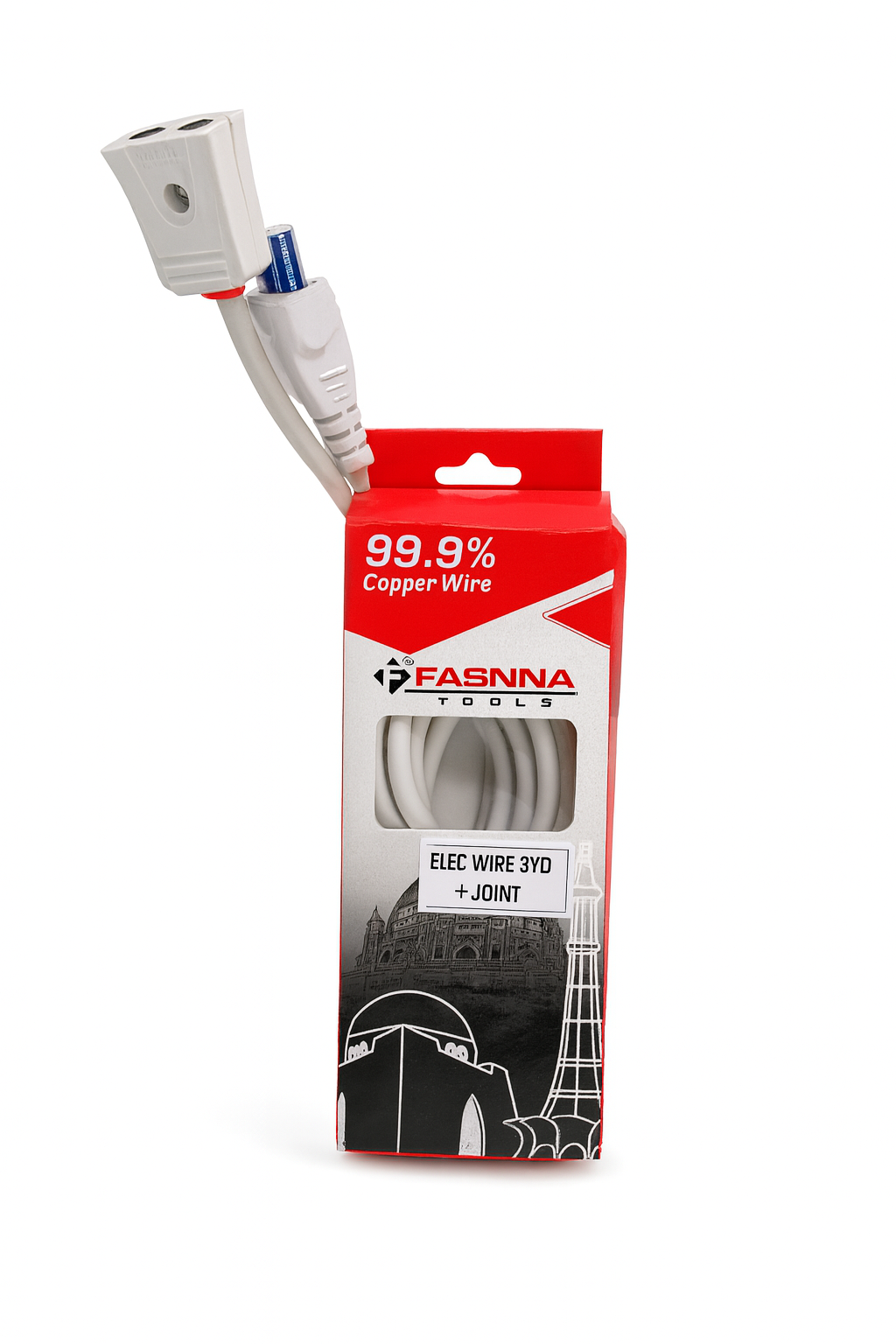 Electric Wire 3 Yard + Joint  Durable Extension Wire with Secure Connector for Home Use