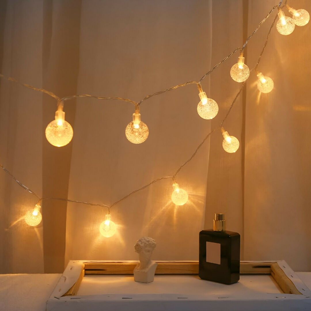 Crystal White Bulb Starry Lights Warm Golden Glow Decorative String Lights