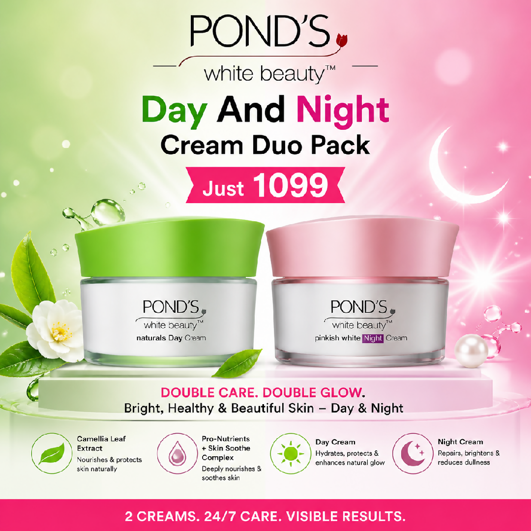 Ponds White Beauty Day and Night Cream Duo Pack for Bright and Healthy Skin