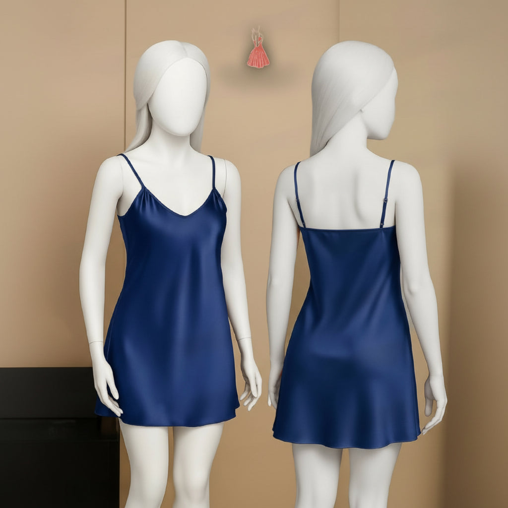 Satin Slip Dress Sleeveless Camisole Free Size