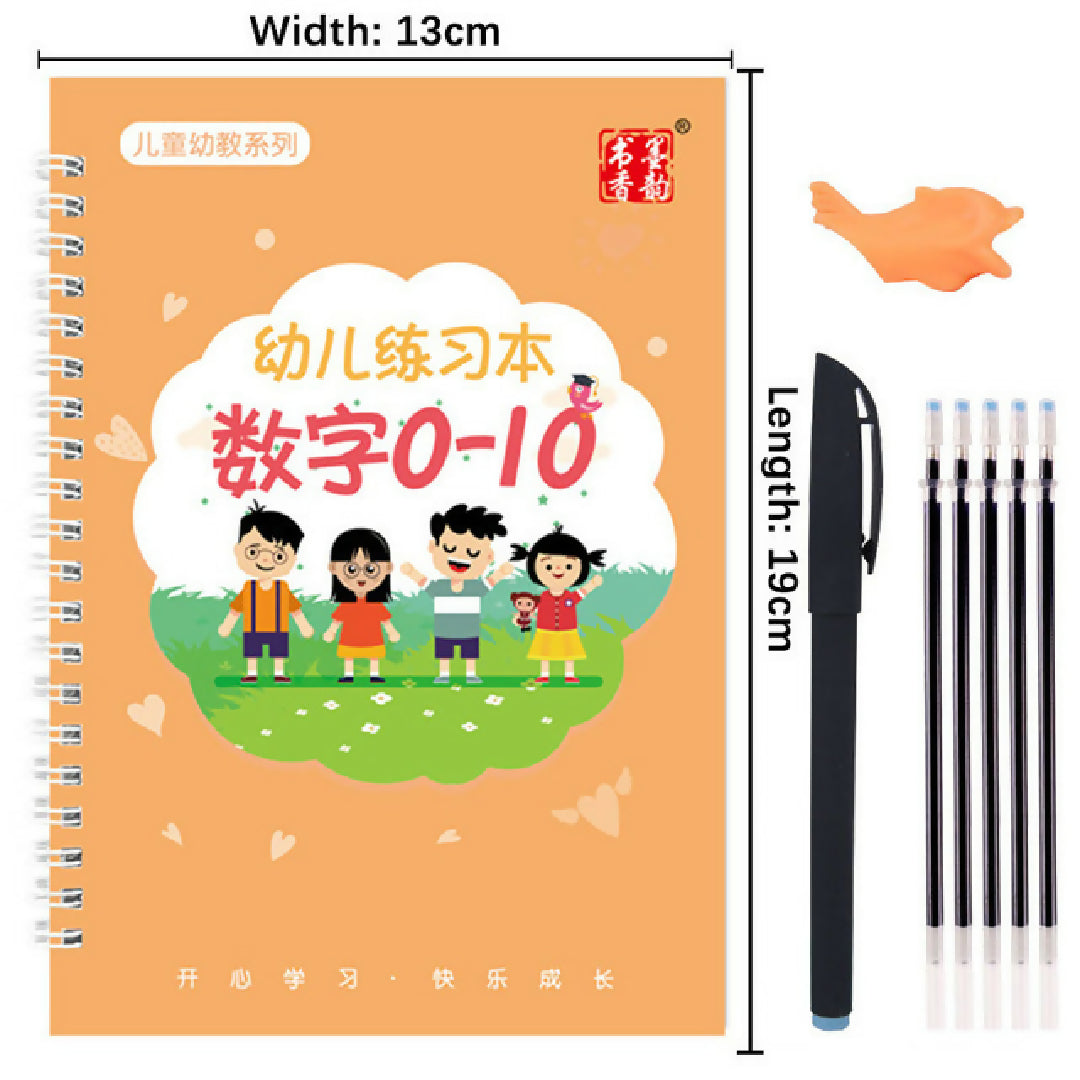 Pack Of 4 Pcs With 10 Refill Copybooks Pen Magic Copy Book Free Wiping Childrens Kid Writing Sticker Practice Copybook For Calligraphy