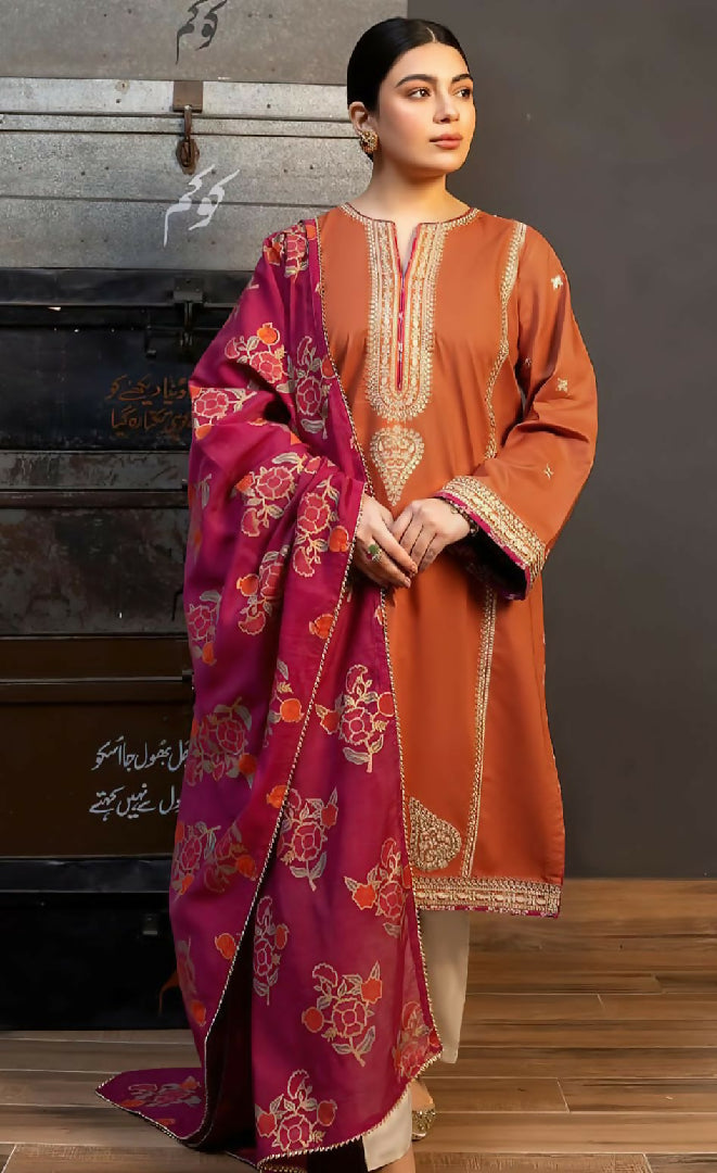 Most Hit Codes Fully Embroidered LAWN 3Pc With Nino karra Printed Dupatta SUMMER Collection