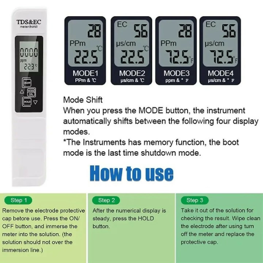 Portable-Digital-Water-TDS-EC-And-Temperature-Meter-3-in-1-With-ATC-Function-1ppm-Resolution-0-9990ppm-Purity-Tester