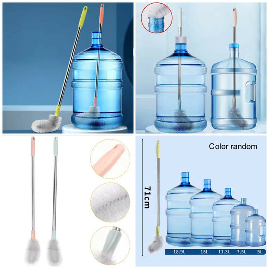 Bottle Brush for 19L Jug 11 and 19L Water Bottle Cleaning Brush Long Handle Bucket Brush 64cm Curved Cleaning Brushes with Stainless Steel Handle for Large