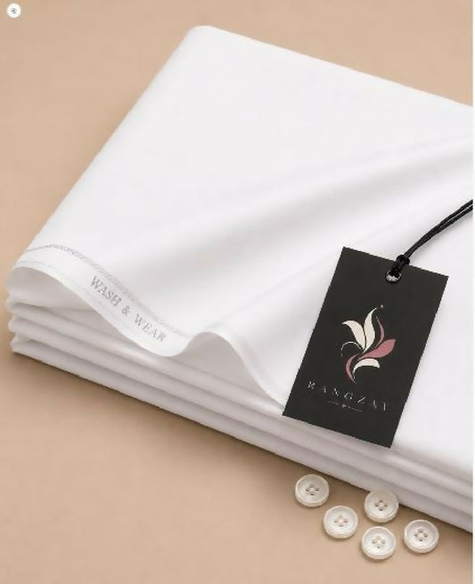 Pearl White Wash n Wear unstitched four meter fabric