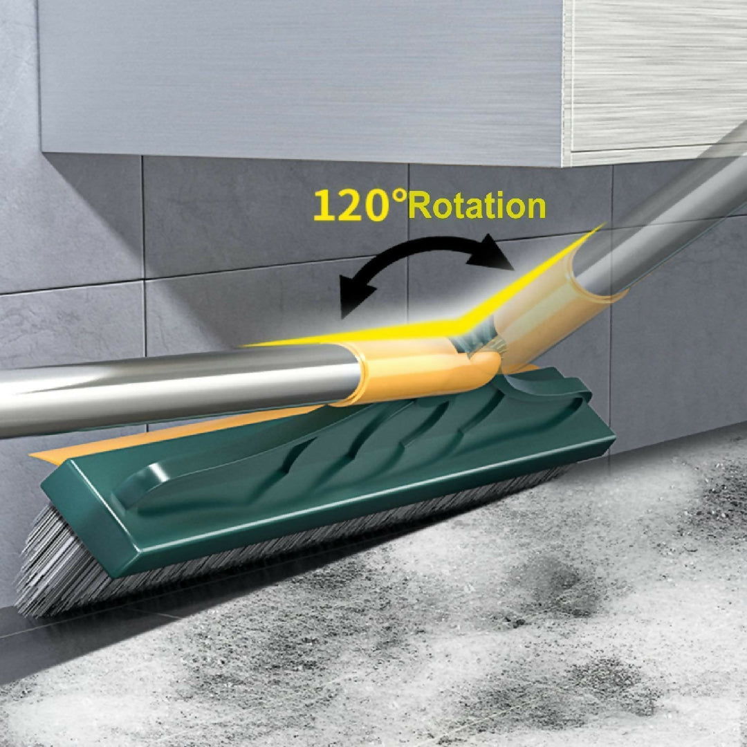 2 In 1 Multi Functional Rotating Floor Scrub Brush With Long Handle