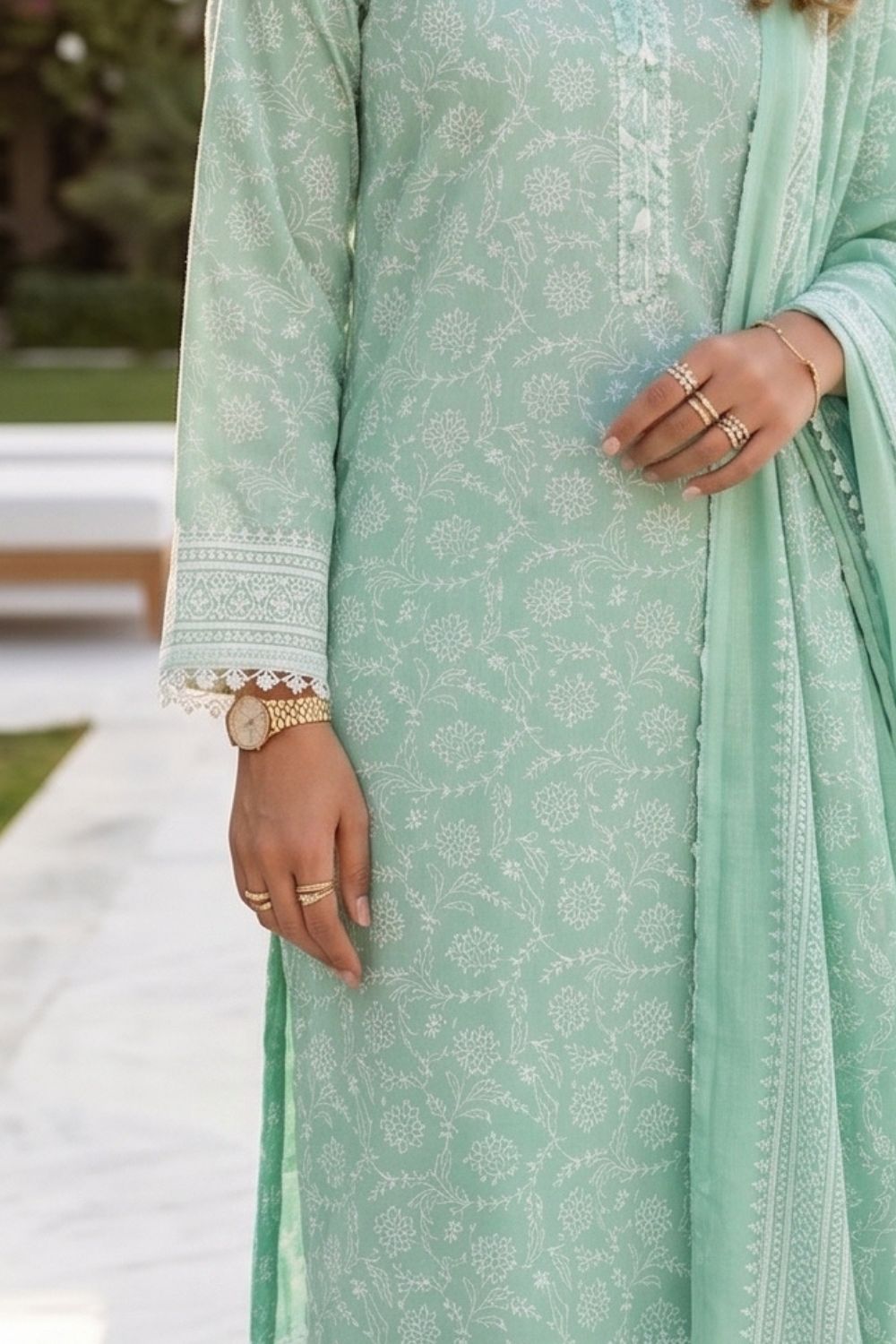 Mushtaq 3Pcs Unstitched Printed Lawn Alizy Collection Desgin - 2