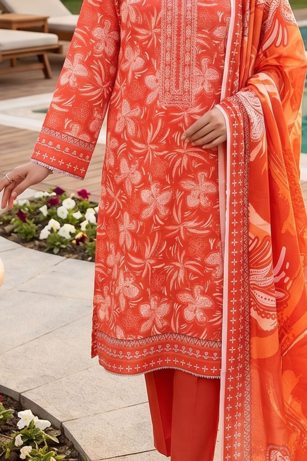 Mushtaq 3Pcs Unstitched Printed Lawn Zayra Collection Desgin - 2