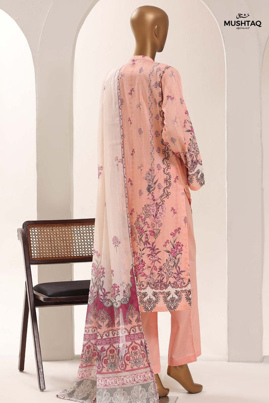 Mushtaq 3Pcs Stitched Printed Lawn Sadabahar Collection Desgin - 3