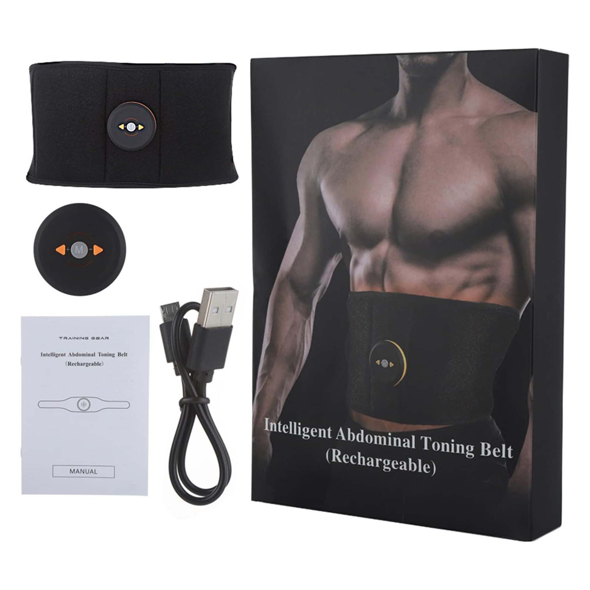 Abdominal Toning Belt  Adjustable EMS Muscle Stimulator for Core Training and Fitness