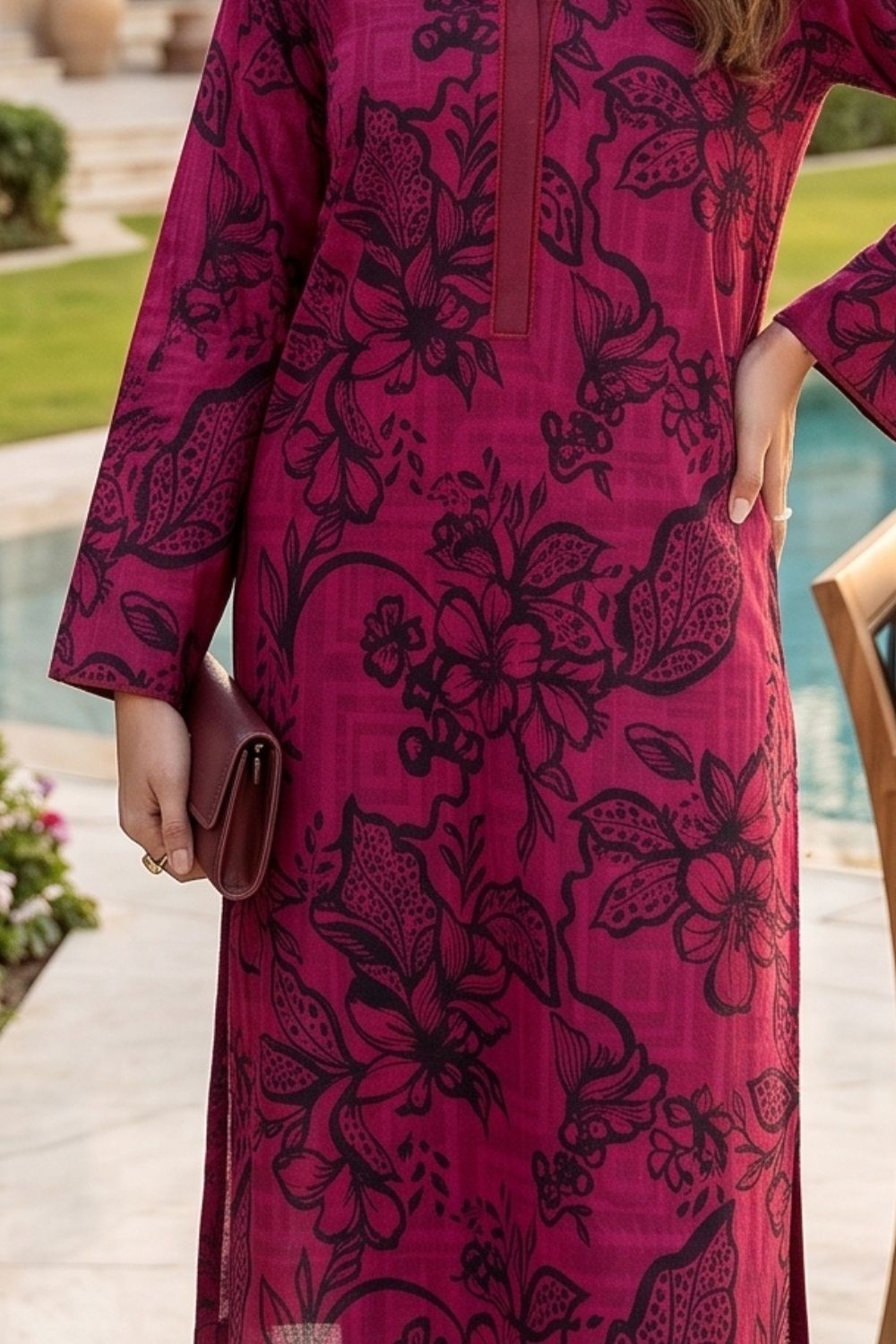 2Pcs Unstitched Printed Inaya Lawn Collection Desgin - 2