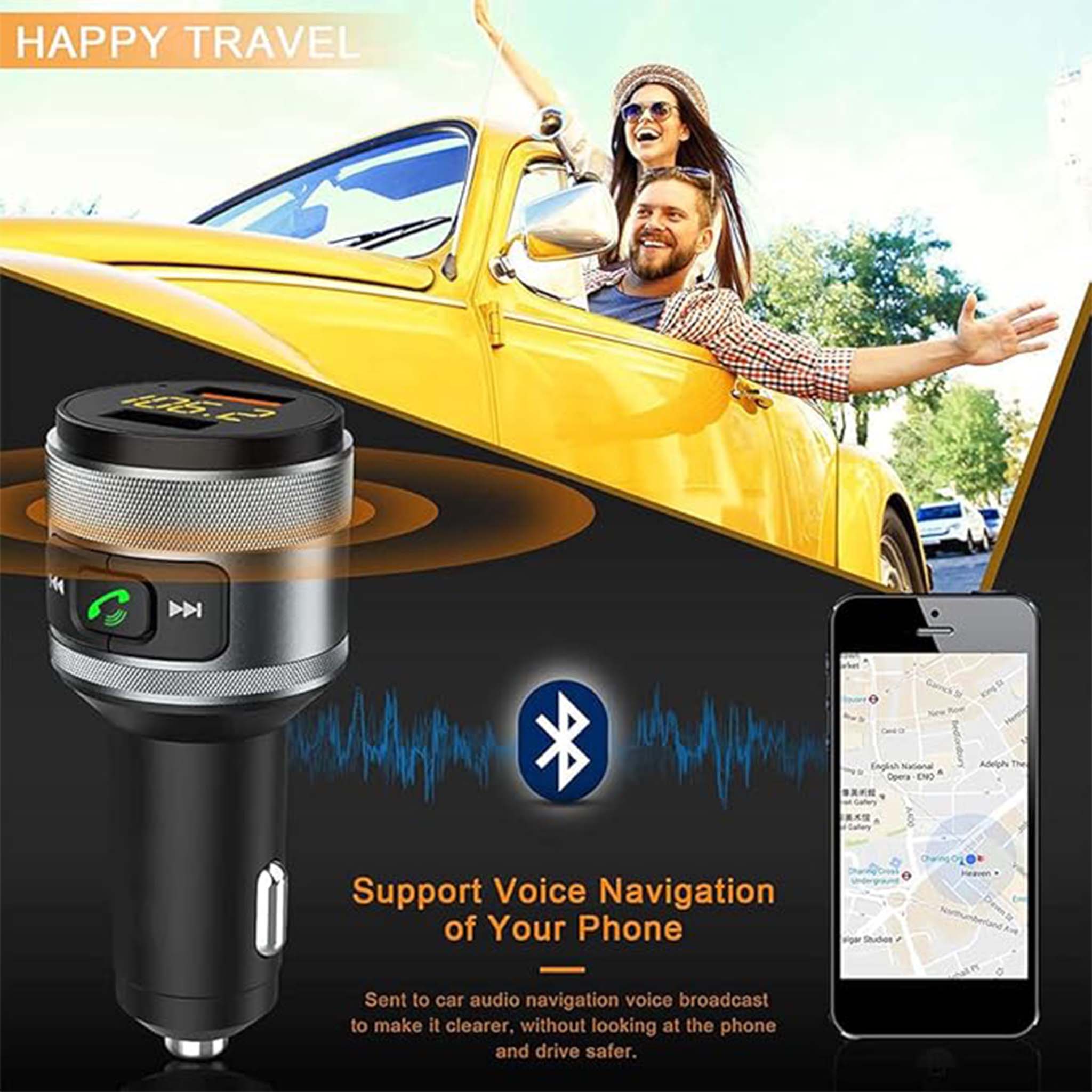 Wireless Handsfree Car Kit  Bluetooth Audio and Call System