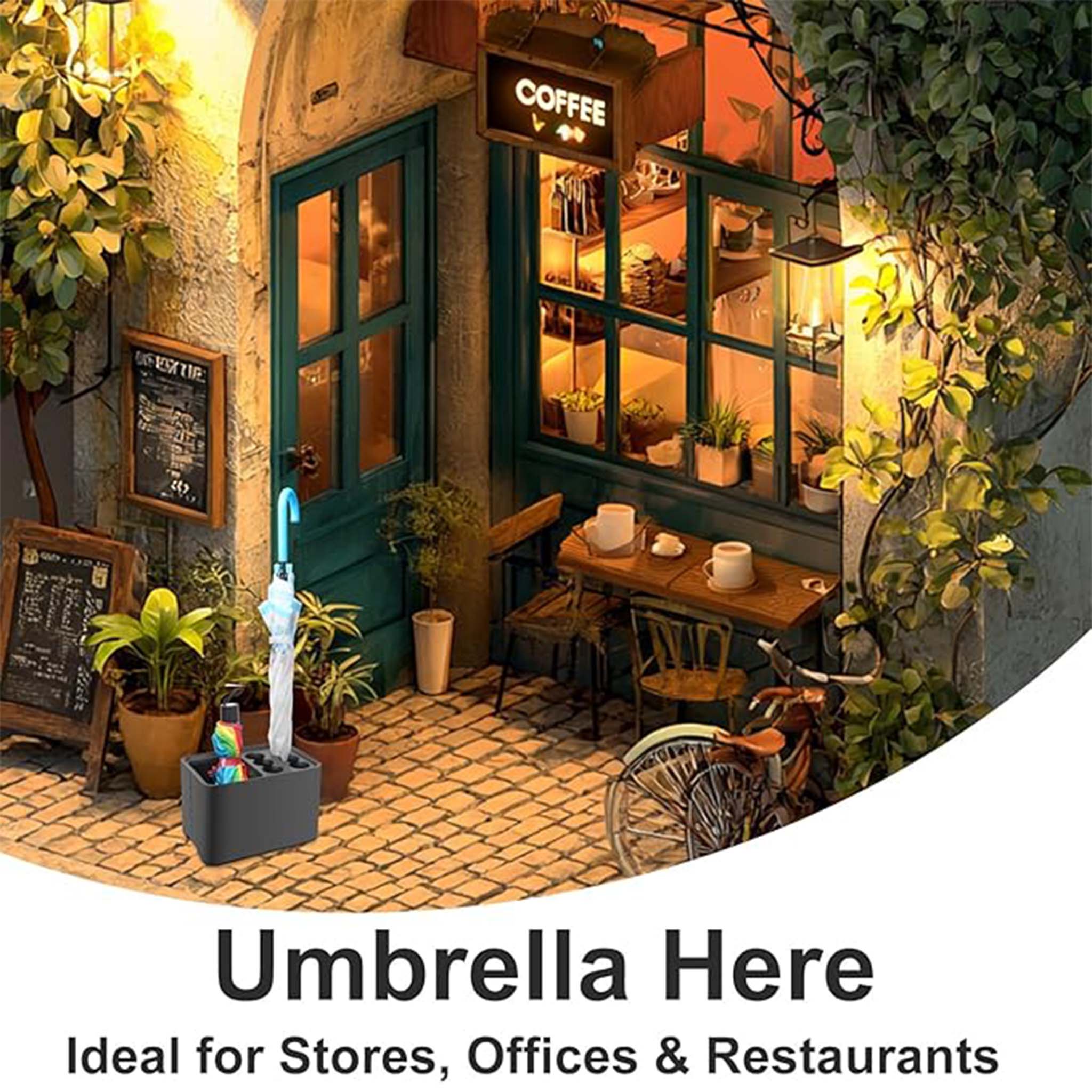 Umbrella Holder  Stand for Indoor and Outdoor Storage of Long and Foldable Umbrellas