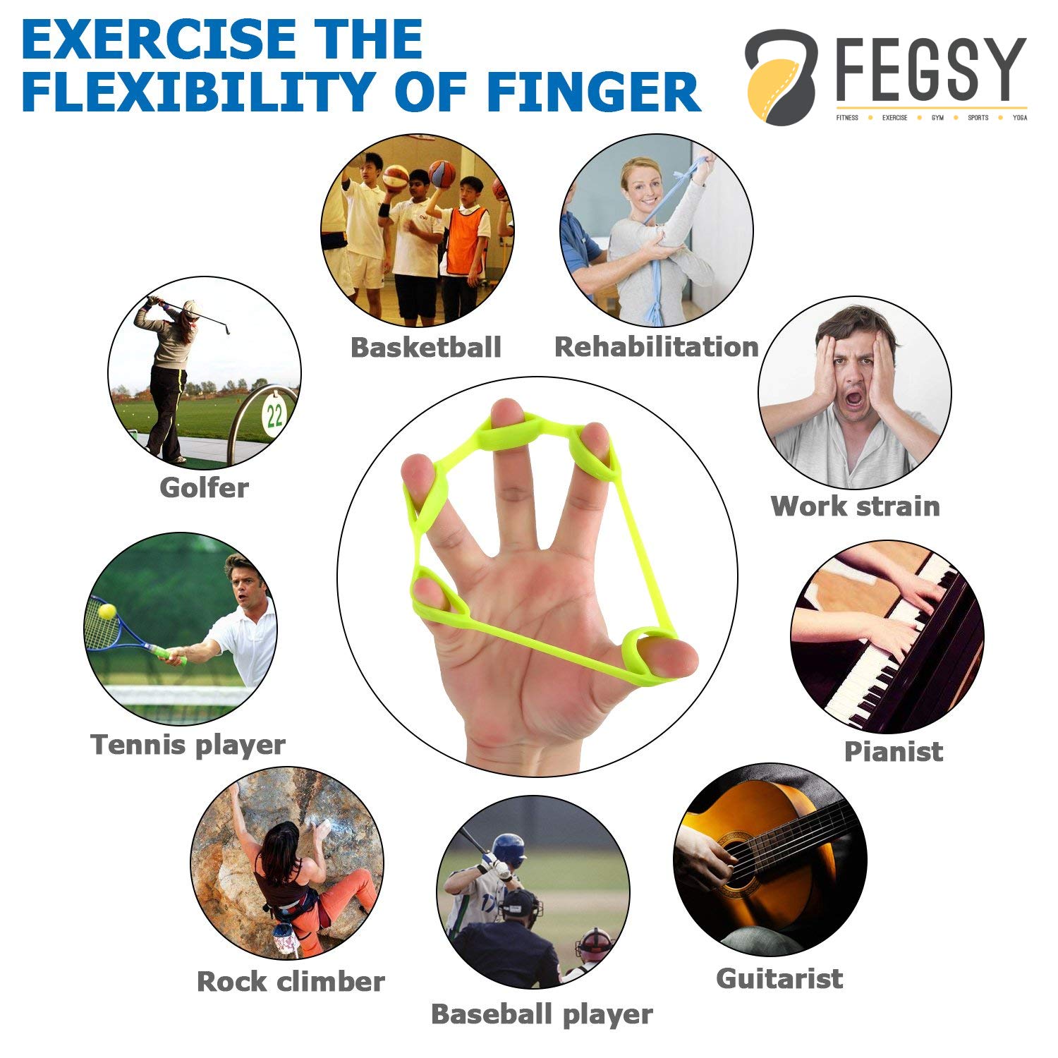 Finger Stretcher Resistance Band  Hand and Forearm Exerciser