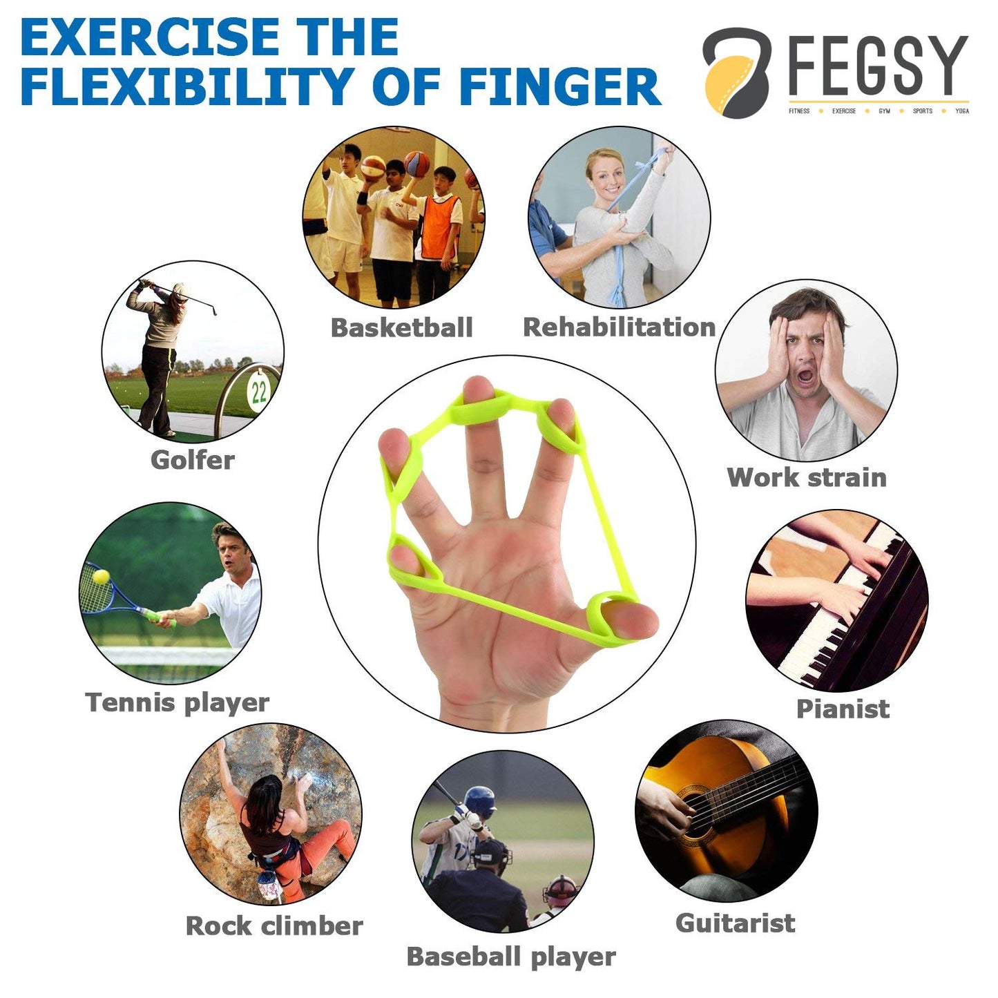 Finger Stretcher Resistance Band  Hand and Forearm Exerciser