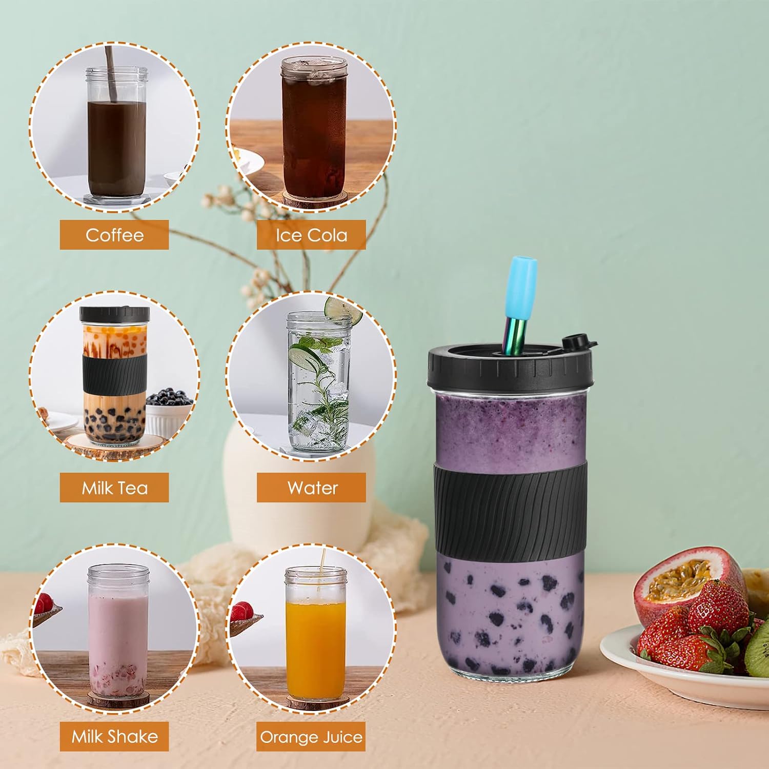 Sweetup Bubble Tea Beaker  Transparent Mixing Cup for Homemade Boba and Drinks