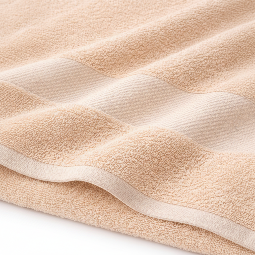 500 GSM Combed Cotton Towel Set Pack of 2 (Bath Towel + Bath Sheet) Beige