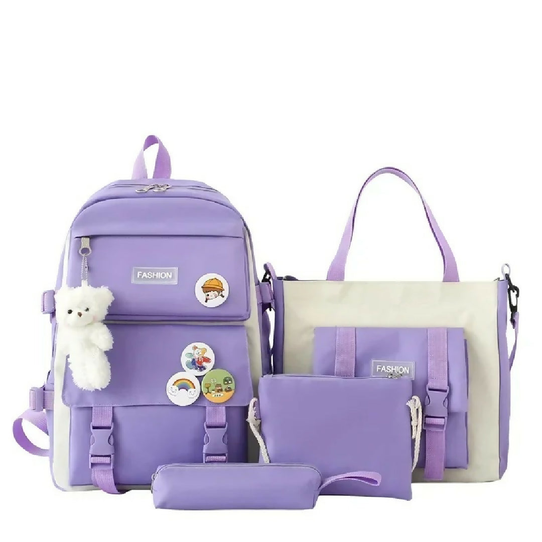 4-Piece School Bag Set Stylish Practical new arrival 2024 Black