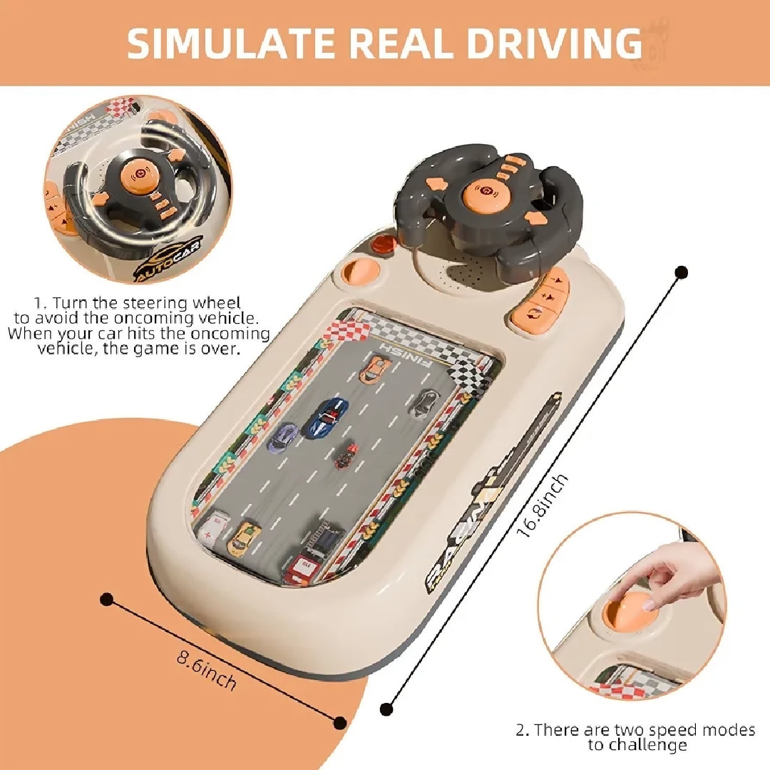 Musical Steering Wheel Racing Car Toy Racing Adventure Car Steering Wheel for Kids Toddler Driving Simulator with Lights Sounds Educational Race Car Game for Boys Girls Birthday Gift