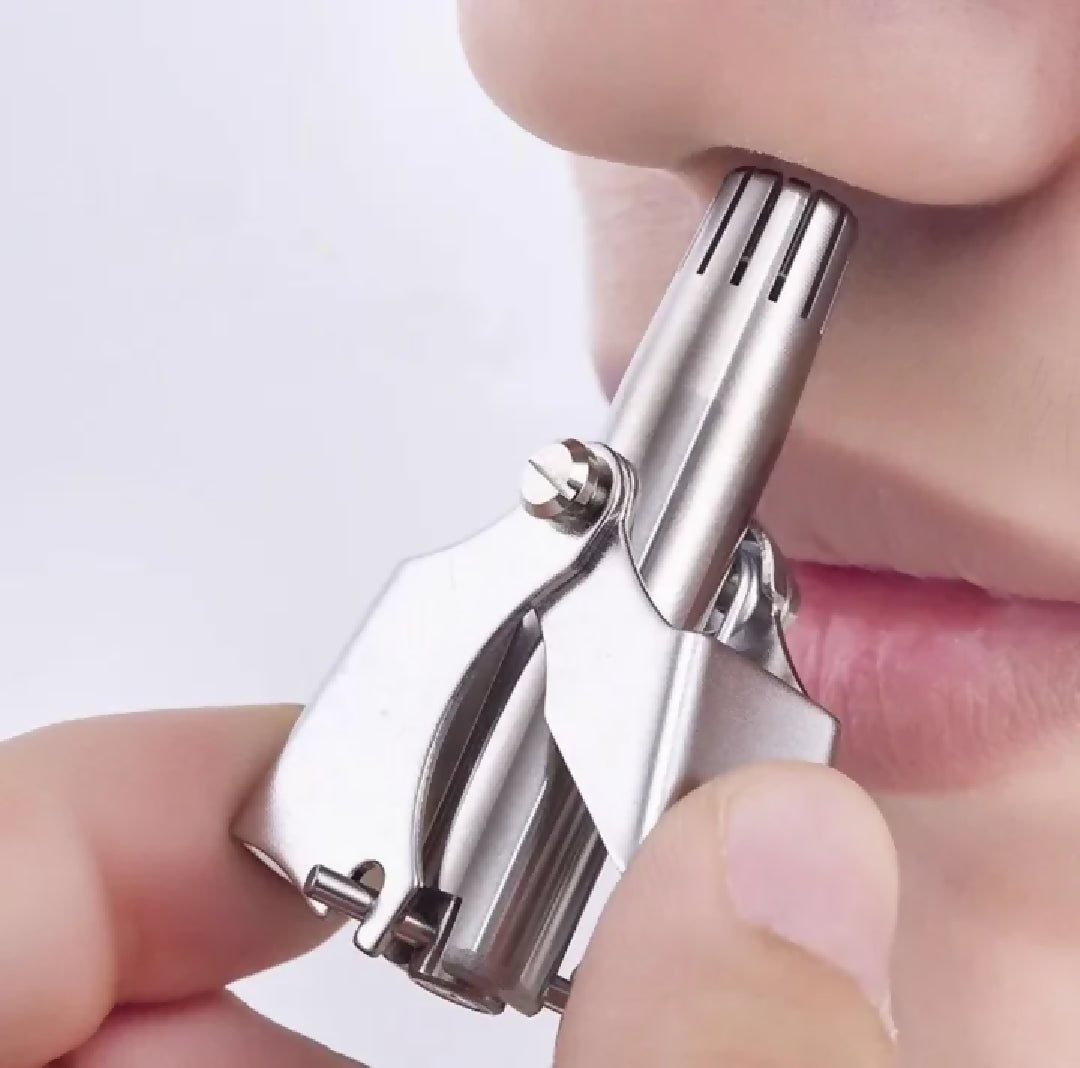 Ear Wax Cleaning Kit 6Pcs and Stainless Steel Manual Nose Trimmer - Nose Ear Hair Face Care Shaving Kit for Men - Washable Grooming Set