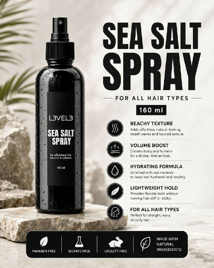 Sea Salt Spray by Vibe Tribe 160ml for Effortless Hair Texture and Volume Hair Styling Spray