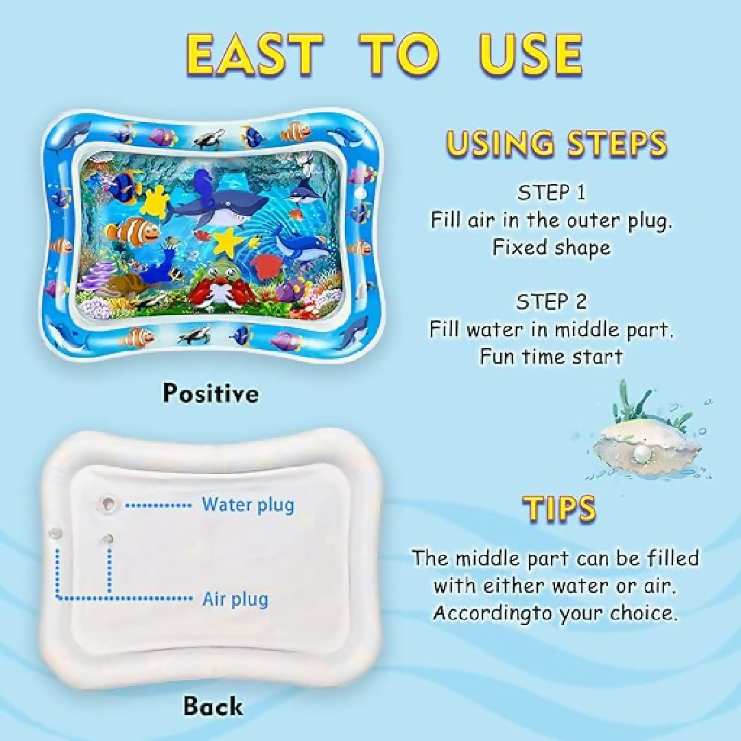 Sale Inflatable Leakproof Water Mat For Kids - Inflatable Tummy Time Mat - Random Color