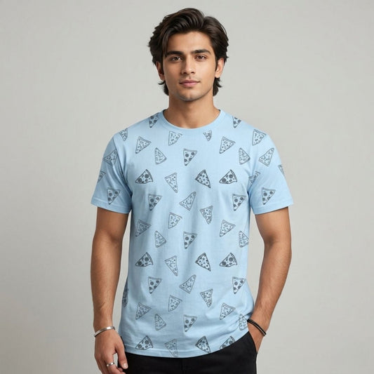 Short Sleeves T-shirt | Pizza Slices | Blue