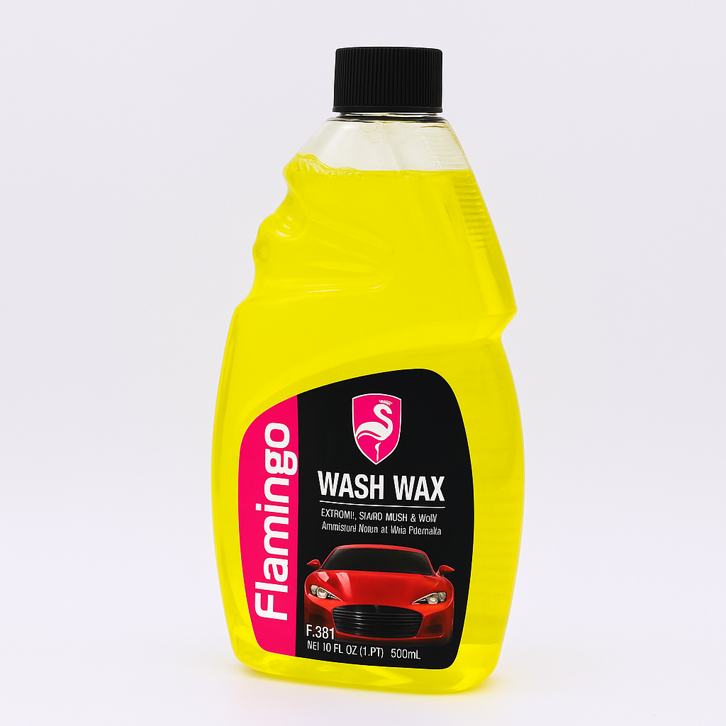 Flamingo Car Wash Wax F351 500ML  2 in 1 Car Shampoo and Wax for Deep Cleaning and Lasting Shine