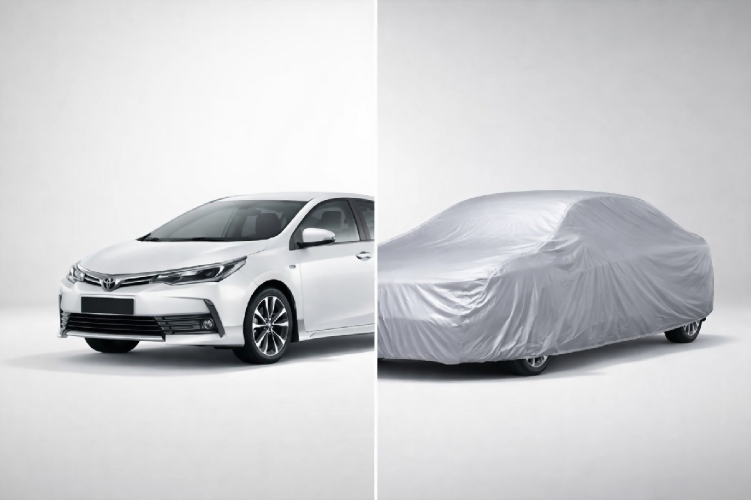 Toyota Corolla 2006 2023 Silver Parachute Car Top Cover Waterproof Dustproof Heat Resistant Full Body Protection