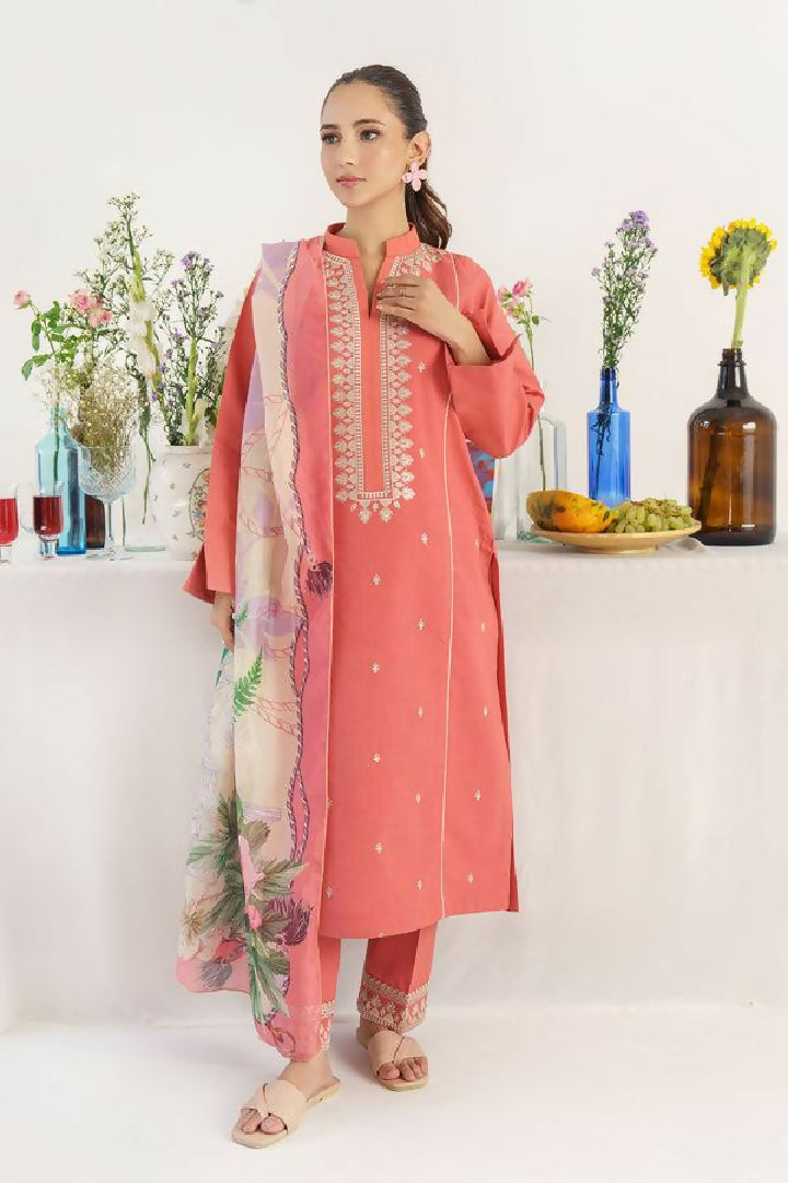 3 Pcs Women Unstitched Embroidered Suit
