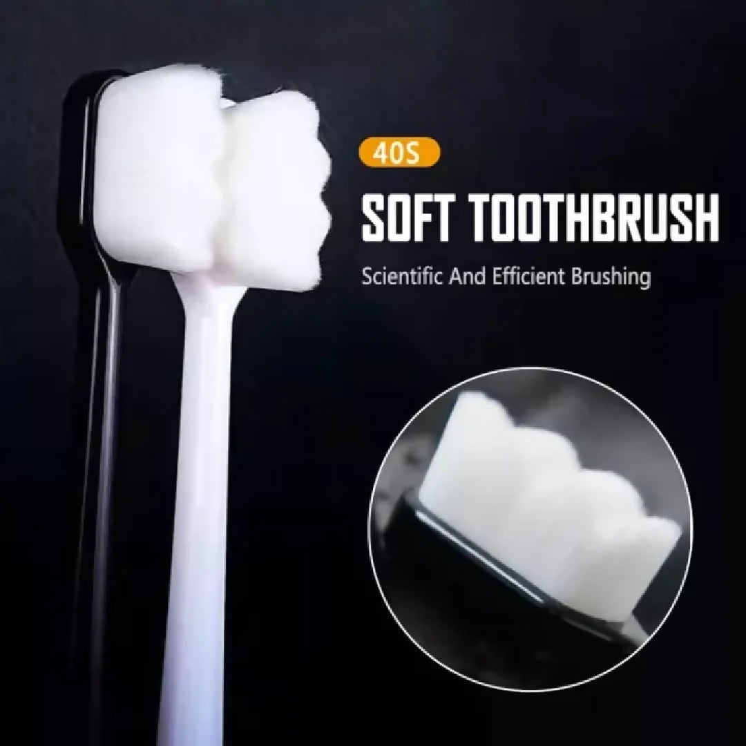 Ultra Fine Soft Toothbrush Nano Bristle Adult Tooth Brush Teeth Deep Cleaning Dental Oral Care Antibacterial Gum Health Hygiene Super Micro Toothbrushes For Sensitive Gums Fiber Thin Hair Whitening Superfine Thick Bristled Cleansing Handle Multicolour