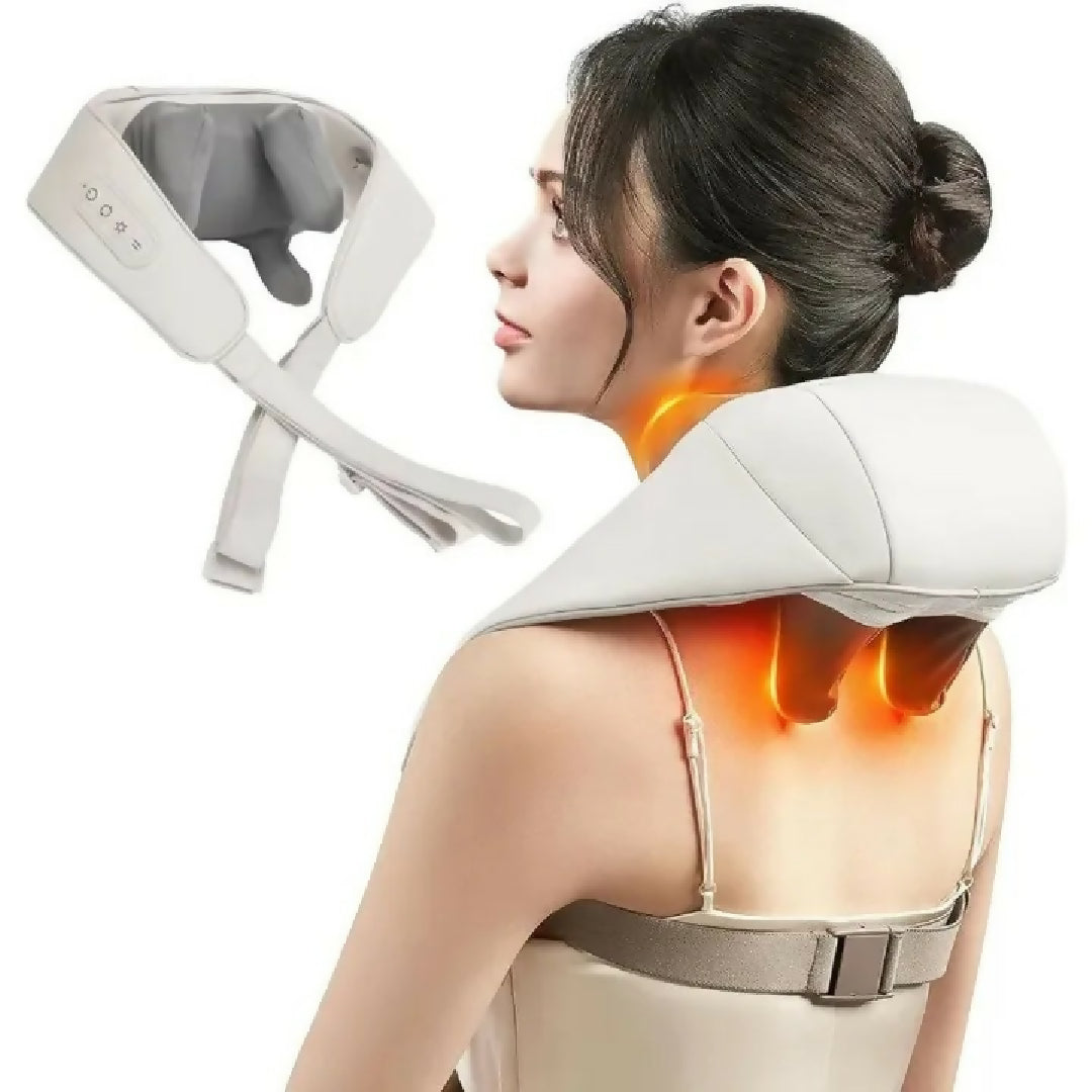 Shoulder and Back Massager all in one Electric Neck Shoulder Massager with Heat Deep Tissue Kneading Pain Relief for Trapezius Cervical Abdominal Muscles Ergonomic Design Adjustable Intensity Portable Stress Relief Device By Usmans Hub
