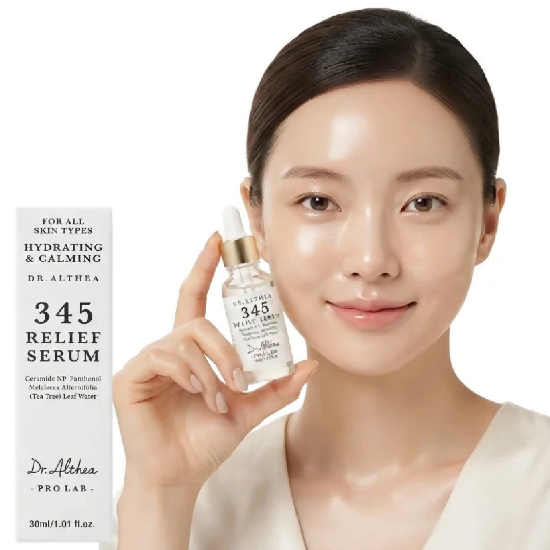 Dr Althea 345 Relief Serum Hydrating Calming Serum with Tea Tree Leaf Water Ceramide NP Niacinamide Barrier Repair Deep Hydration 30ml