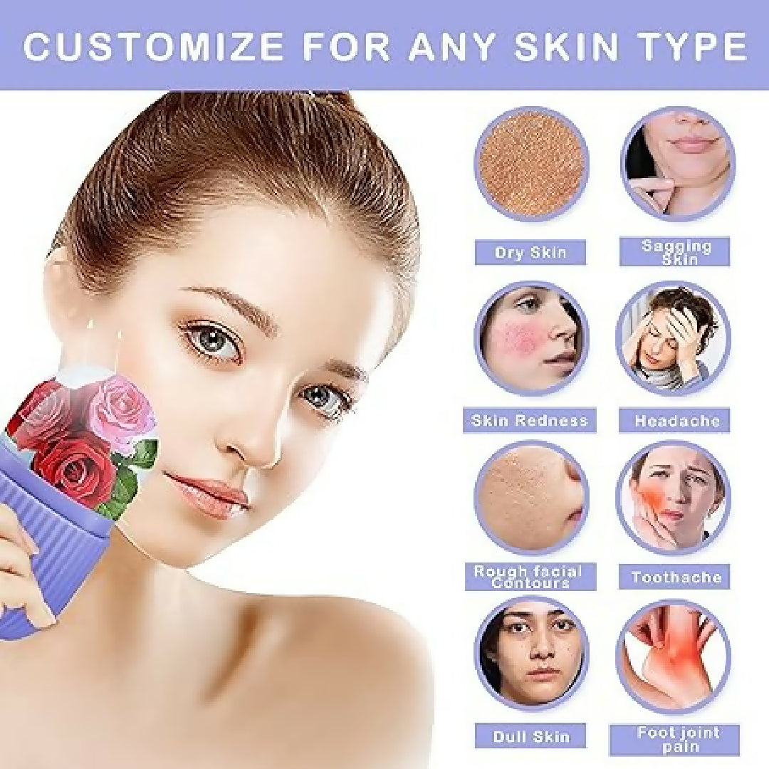 Reusable Facial Ice Roller for Face - Enhance Skin Glow Shrink and Tighten Pores - Random Color