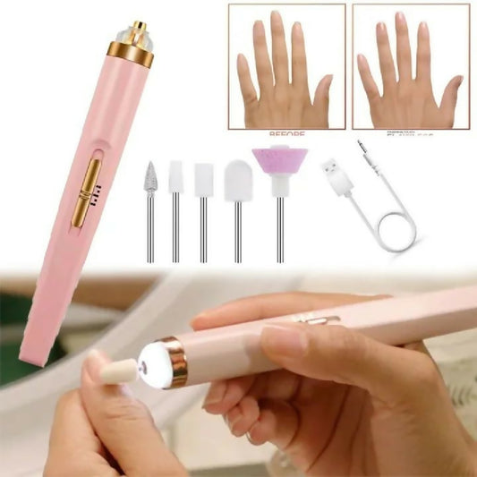 Rechargeable Flawless Salon Nail Finishing Touch Electric Nail Drill Bits File Tool Set Nail Filer Bits File Tool Set Nail Polish Remover Machine