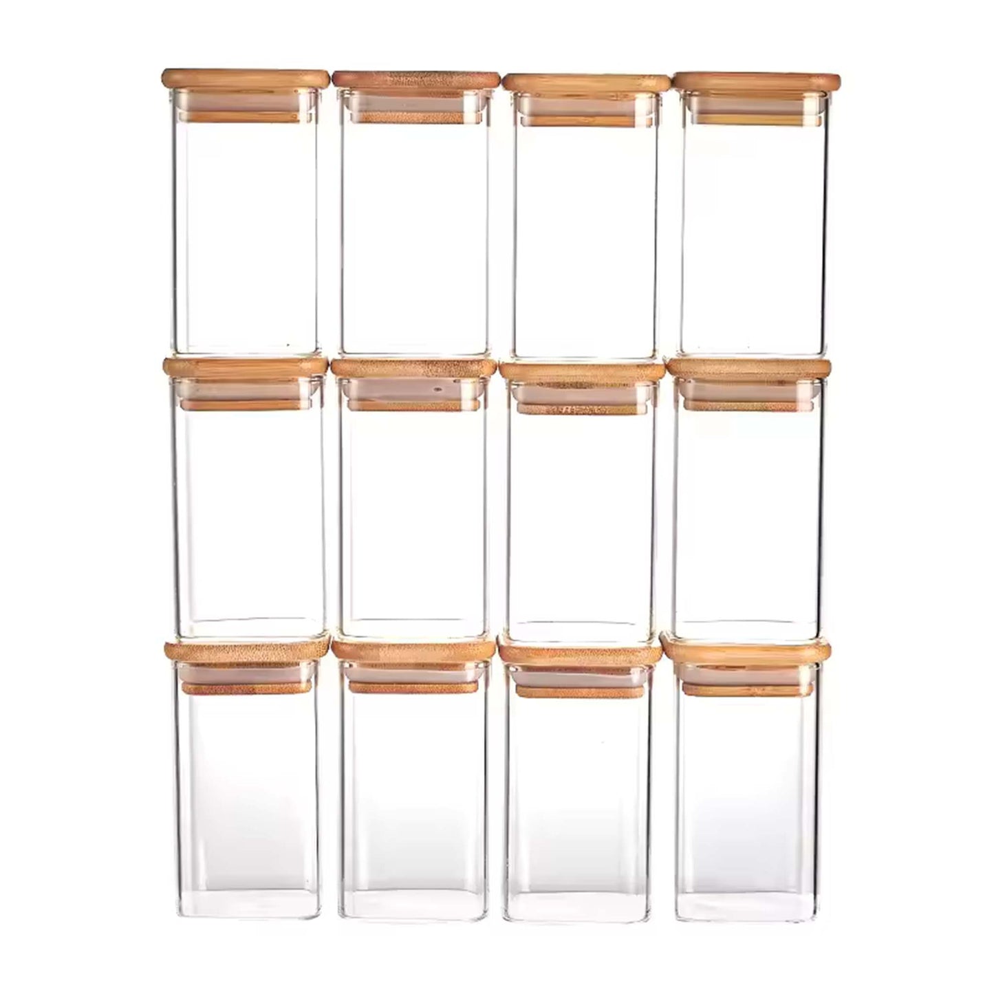Glass Jar 10 Pcs  Transparent Storage Jars