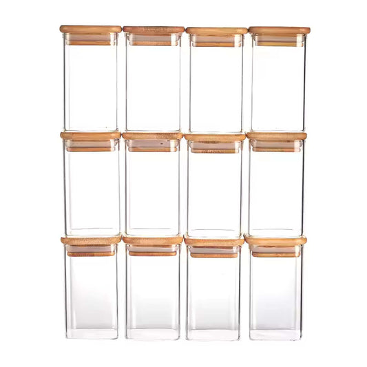 Glass Jar 10 Pcs  Transparent Storage Jars